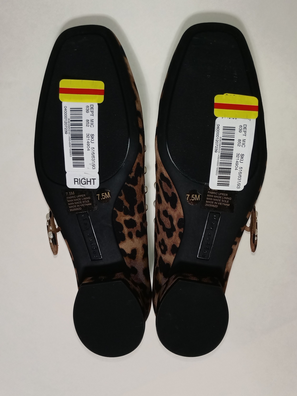 Copper Key Leopard-Print Pearl Mary Jane Block Heel Flats - Brown Size 7.5 - Picture 12 of 13